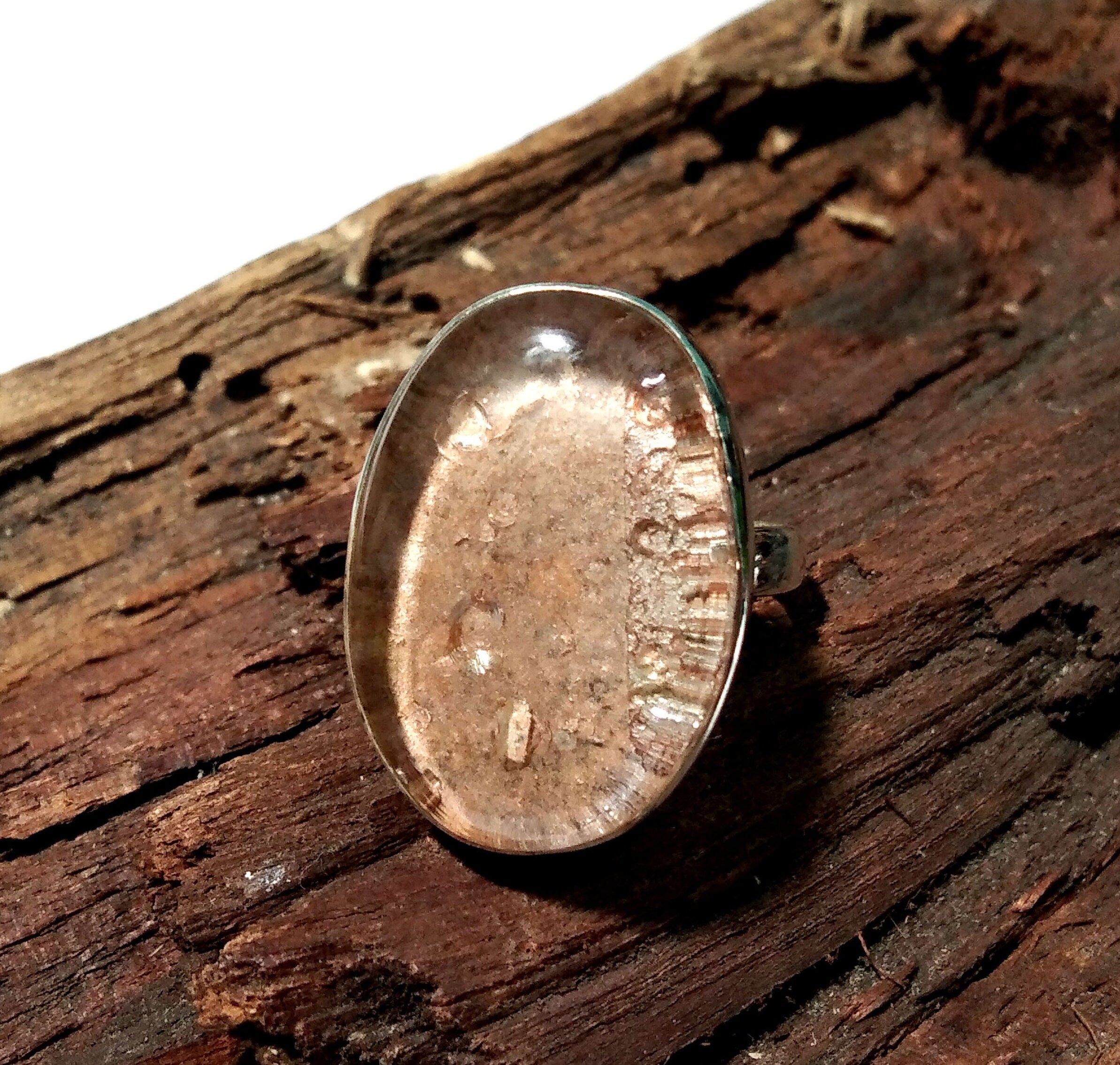 Garden Quartz Ring, Solid 925 Sterling Silver Jewelry, Natural Gemstone Lodolite Ring, Natural Amazing Design Gemstone Ring, Handmade Ring.